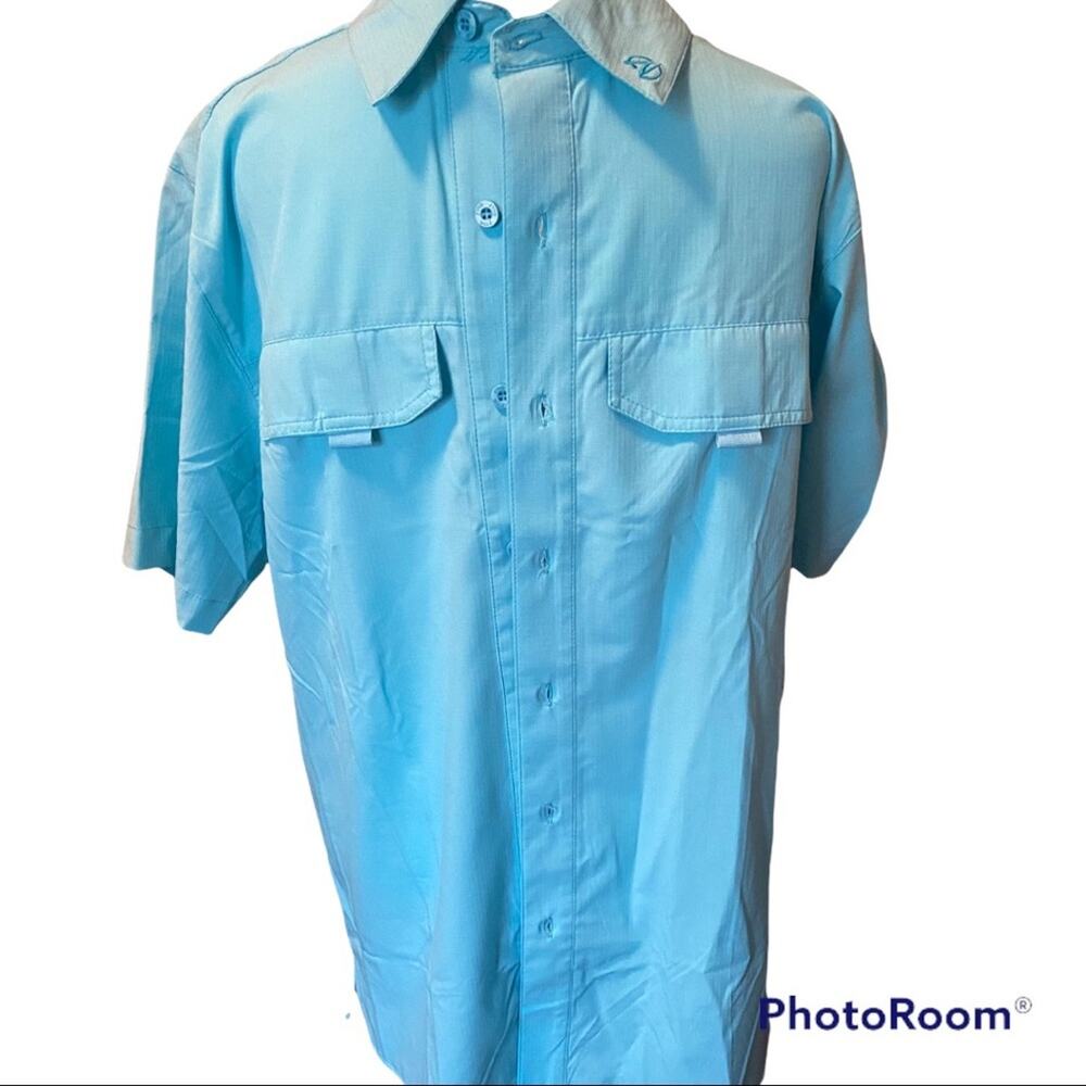 GILLZ Saltwater Series Turquoise Short Sleeve Fishing Shirt Men's Size S